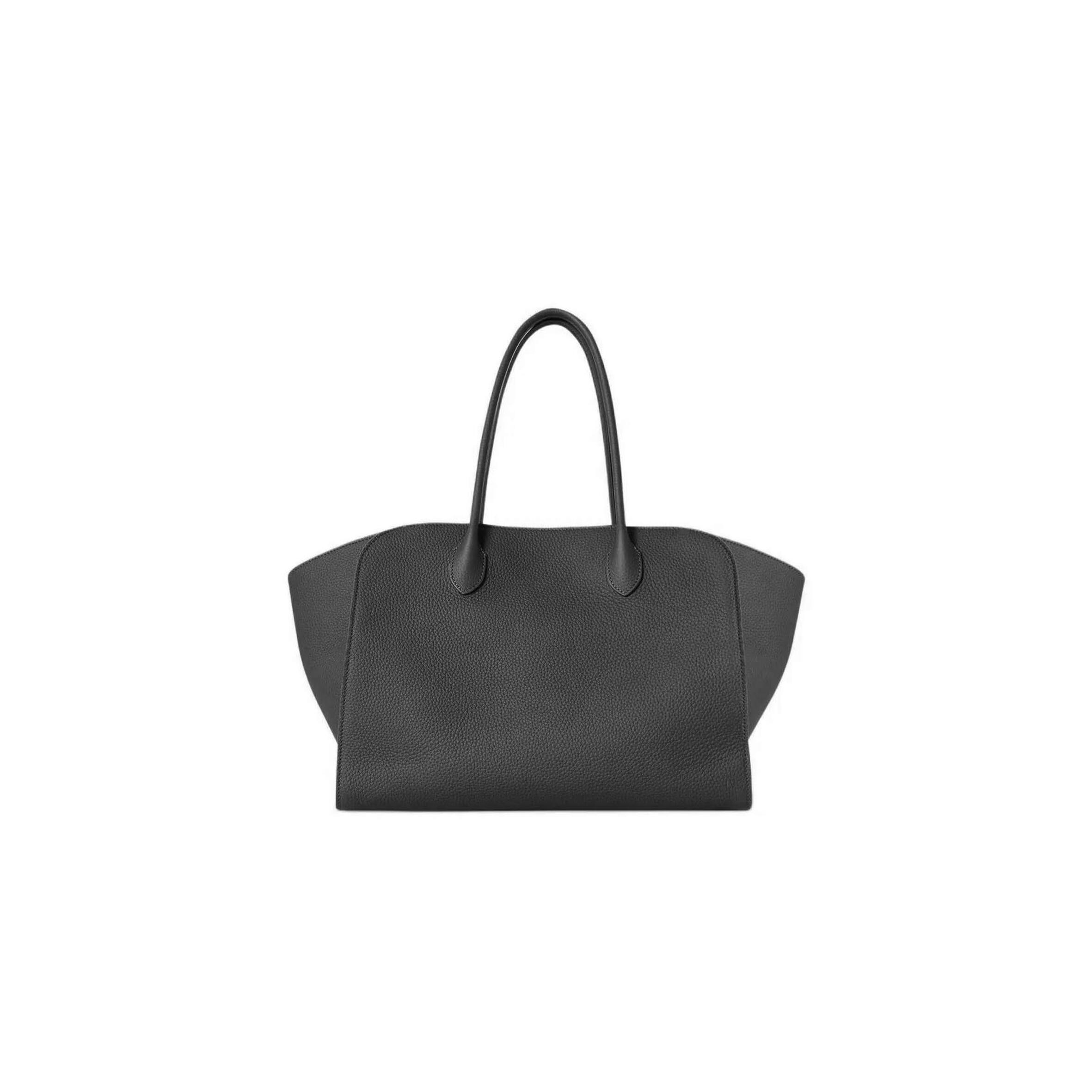 THE ROW MARLO BLACK GRAIN LEATHER TOTE BAG W1800L132DOK (35*26*16cm)